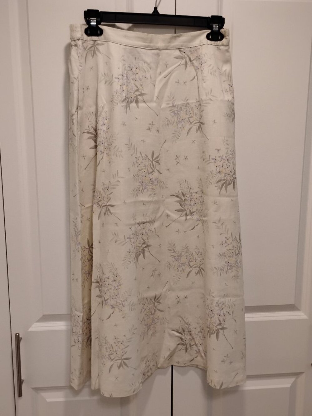 Liz Claiborne Linen Blend Floral A-Line Midi Skirt Size 14